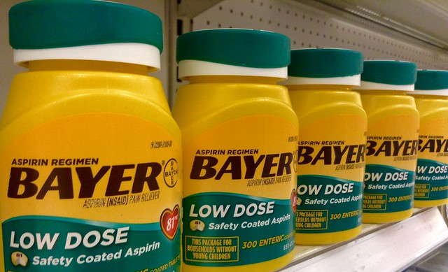 baby-aspirin Baby Aspirin 81mg bottles on a shelf
